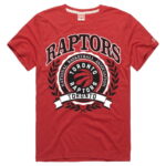 Unisex Homage Red Toronto Raptors Crest Tri-Blend T-Shirt