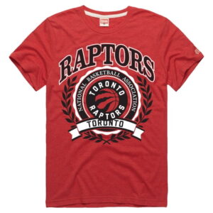 Unisex Homage Red Toronto Raptors Crest Tri-Blend T-Shirt