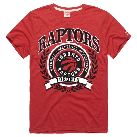 Unisex Homage Red Toronto Raptors Crest Tri-Blend T-Shirt