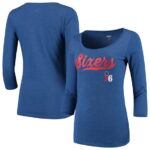 Women's 5th & Ocean by New Era Royal Philadelphia 76ers Jersey 34-Sleeve T-Shirt