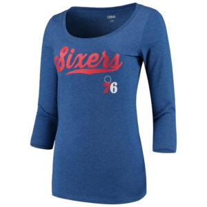 Women's 5th & Ocean by New Era Royal Philadelphia 76ers Jersey 34-Sleeve T-Shirt
