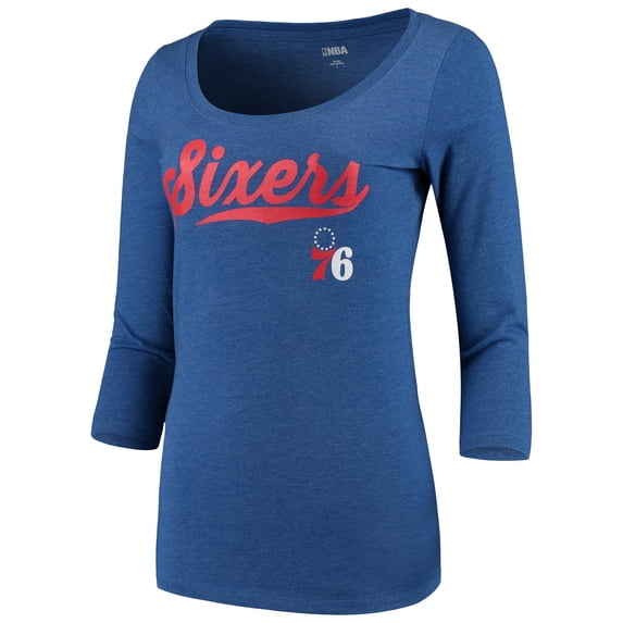 Women's 5th & Ocean by New Era Royal Philadelphia 76ers Jersey 34-Sleeve T-Shirt
