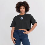 Women's Fanatics Black Philadelphia 76ers Elements Super Soft Boxy Cropped T-Shirt