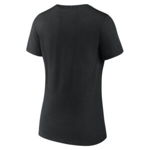 Women's Logo Athletic Black Anaheim Ducks Arch Victory V-Neck T-Shirt