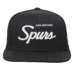 Youth Mitchell & Ness Black San Antonio Spurs Head Coach Flat Brim Snapback Hat