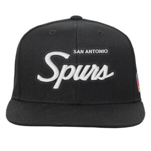 Youth Mitchell & Ness Black San Antonio Spurs Head Coach Flat Brim Snapback Hat