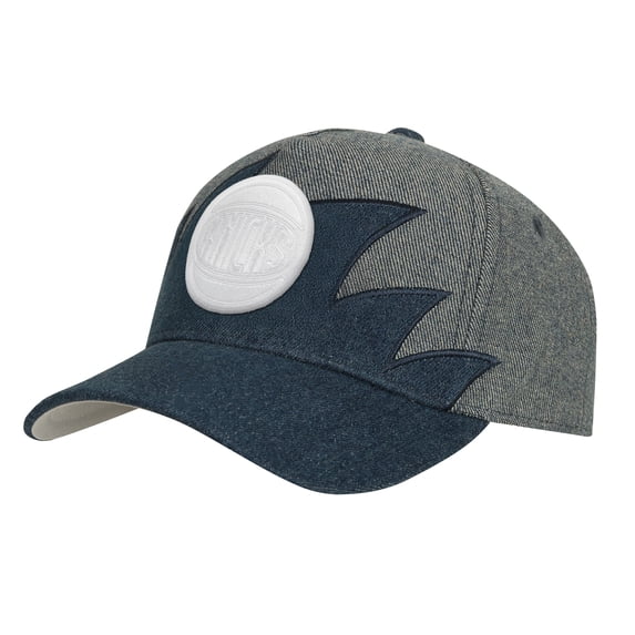 Youth Mitchell & Ness DenimGray New York Knicks Sharktooth Pro Pinch Snapback Hat
