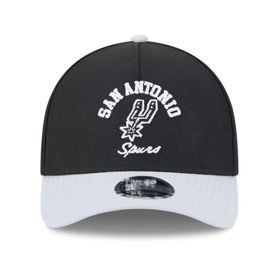 Youth New Era Black San Antonio Spurs Arch 9FORTY A-Frame M-Crown Adjustable Hat
