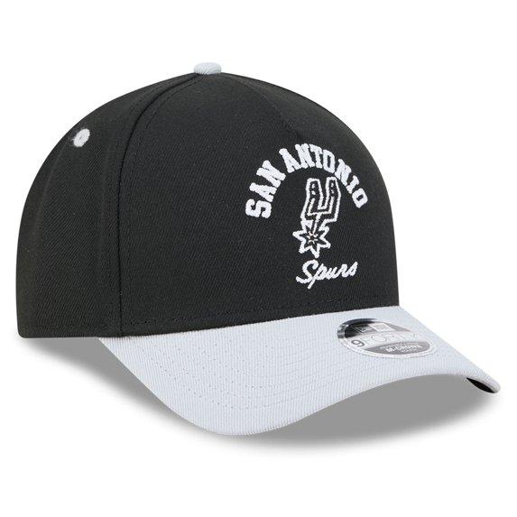 Youth New Era Black San Antonio Spurs Arch 9FORTY A-Frame M-Crown Adjustable Hat