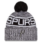 Youth New Era Black San Antonio Spurs Tri-Color Cuffed Knit Hat with Pom