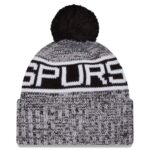 Youth New Era Black San Antonio Spurs Tri-Color Cuffed Knit Hat with Pom