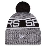 Youth New Era Black San Antonio Spurs Tri-Color Cuffed Knit Hat with Pom