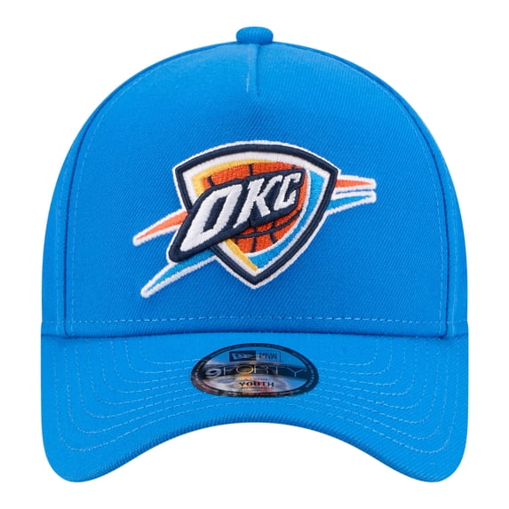 Youth New Era Blue Oklahoma City Thunder 9FORTY A-Frame Adjustable Hat