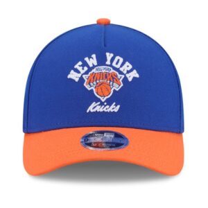 Youth New Era BlueOrange New York Knicks Arch 9FORTY A-Frame M-Crown Adjustable Hat