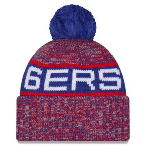 Youth New Era Red Philadelphia 76ers Alternate Tri-Color Cuffed Knit Hat with Pom