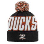 Youth Outerstuff Black Anaheim Ducks Cuffed Knit Hat with Pom