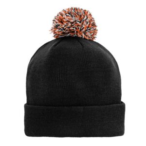 Youth Outerstuff Black Anaheim Ducks Cuffed Knit Hat with Pom