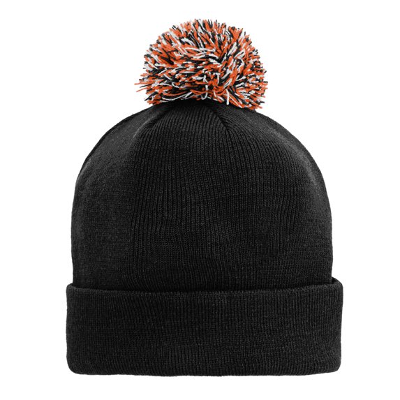 Youth Outerstuff Black Anaheim Ducks Cuffed Knit Hat with Pom