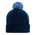 Youth Outerstuff Blue Oklahoma City Thunder Cuffed Knit Hat with Pom
