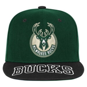 Youth Outerstuff Hunter GreenBlack Milwaukee Bucks Two-Tone Snapback Hat