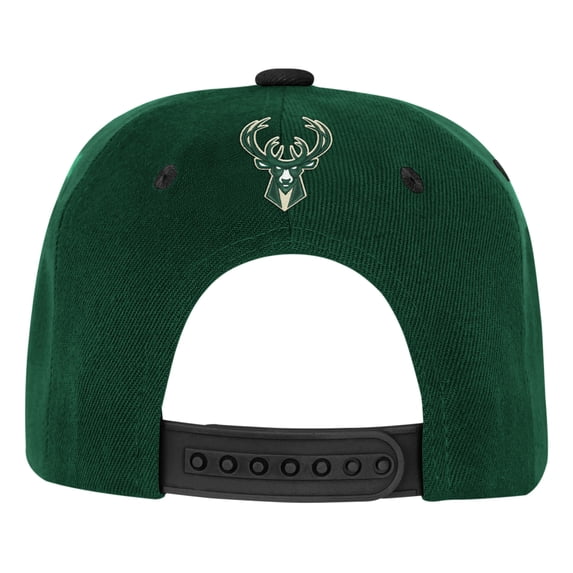 Youth Outerstuff Hunter GreenBlack Milwaukee Bucks Two-Tone Snapback Hat