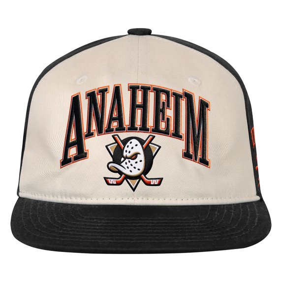 Youth Outerstuff Natural/Black Anaheim Ducks Arch Snapback Hat