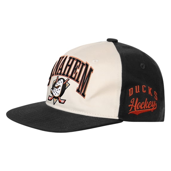 Youth Outerstuff Natural/Black Anaheim Ducks Arch Snapback Hat