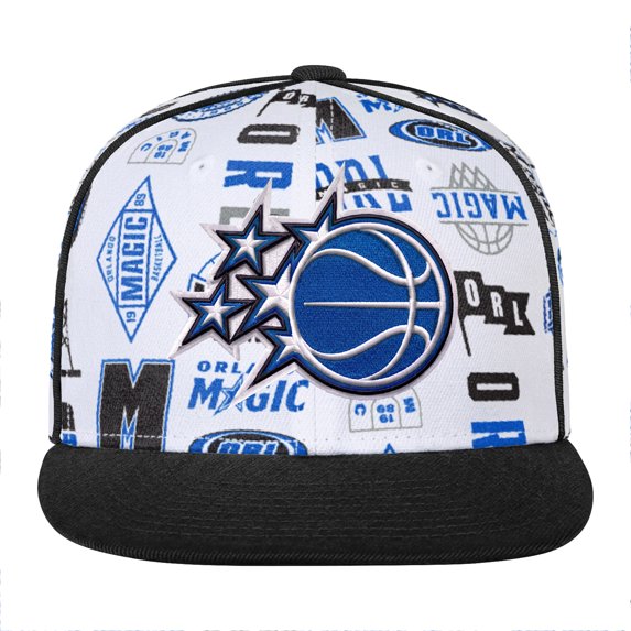 Youth Outerstuff White Orlando Magic Piped Up Snapback Hat