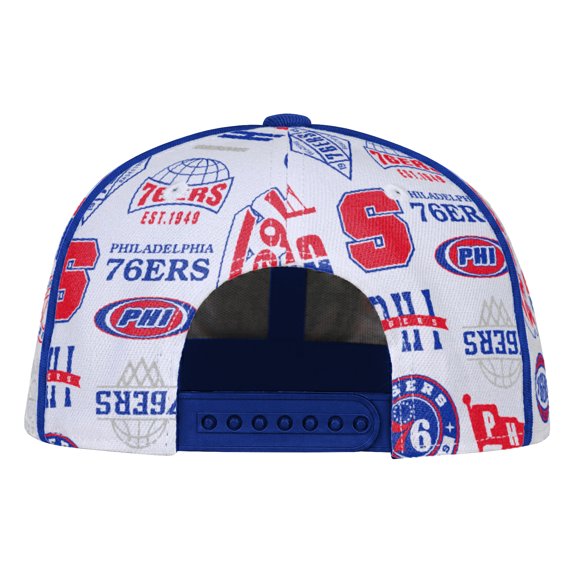 Youth Outerstuff White Philadelphia 76ers Piped Up Snapback Hat