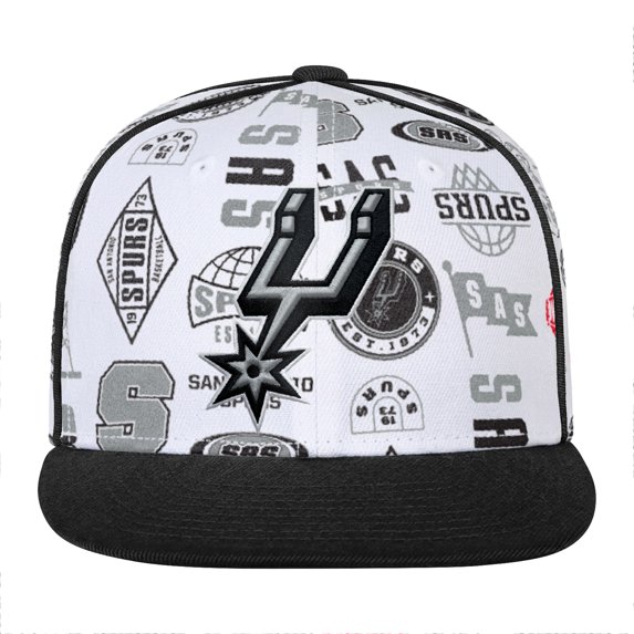 Youth Outerstuff White San Antonio Spurs Piped Up Snapback Hat