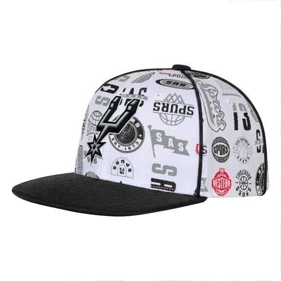 Youth Outerstuff White San Antonio Spurs Piped Up Snapback Hat