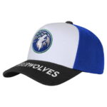 Youth Outerstuff WhiteBlack Minnesota Timberwolves Logo Three Pro Pinch Pre-Curved Adjustable Hat