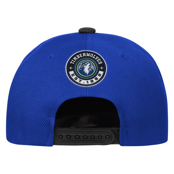 Youth Outerstuff WhiteBlack Minnesota Timberwolves Logo Three Pro Pinch Pre-Curved Adjustable Hat