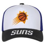 Youth Outerstuff WhiteBlack Phoenix Suns Logo Three Pro Pinch Pre-Curved Adjustable Hat