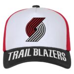 Youth Outerstuff WhiteBlack Portland Trail Blazers Logo Three Pro Pinch Pre-Curved Adjustable Hat