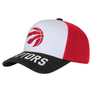 Youth Outerstuff WhiteBlack Toronto Raptors Logo Three Pro Pinch Pre-Curved Adjustable Hat