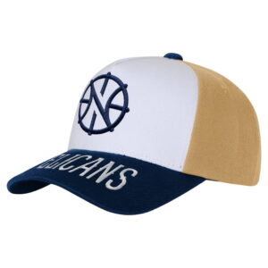 Youth Outerstuff WhiteNavy New Orleans Pelicans Logo Three Pro Pinch Pre-Curved Adjustable Hat