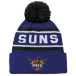 Youth Purple Phoenix Suns Backboard Jacquard Cuffed Knit Hat with Pom